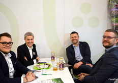 Pranas Zabinskas and Rasa Martens talking to potential customers. 